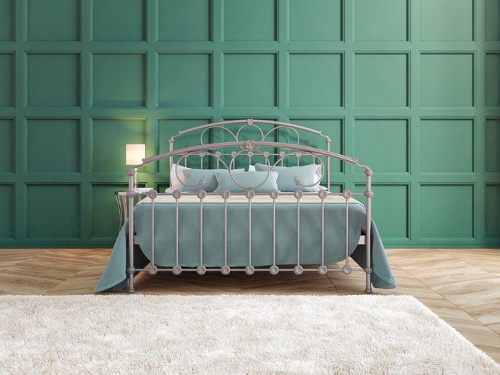 Кровать Розалин 120х200 серебряного цвета