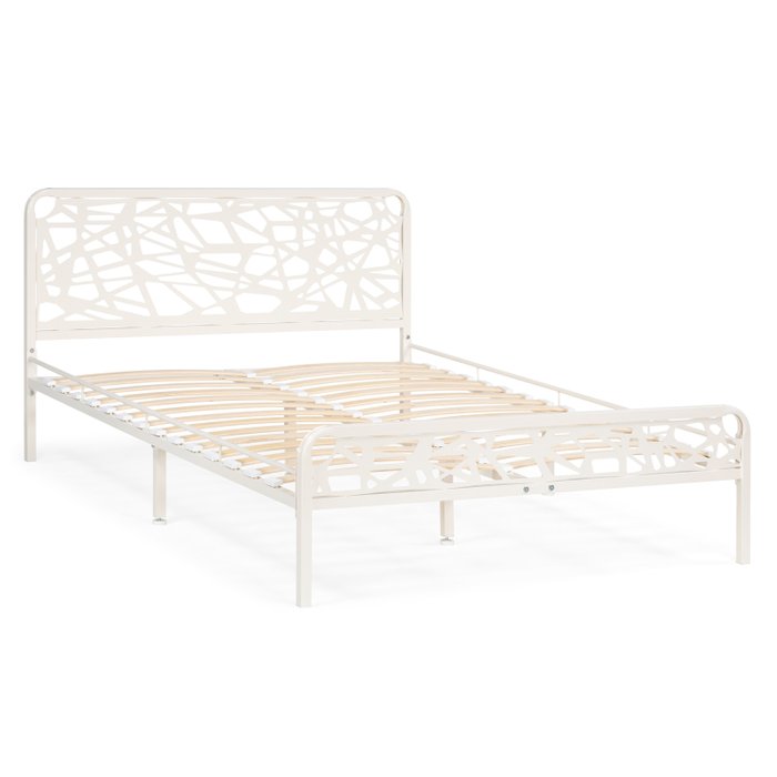 Кровать металлическая Кубо 160х200 белого цвета - купить Кровати для спальни по цене 21880.0
