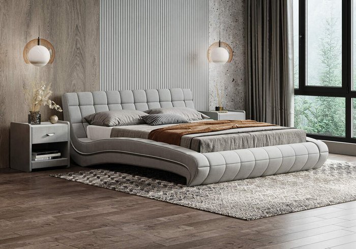 Кровать Milano 180х200 пепельного цвета без основания и подъемного механизма - лучшие Кровати для спальни в INMYROOM