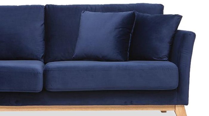 Диван прямой Дублин Blue темно-синего цвета - купить Прямые диваны по цене 39400.0