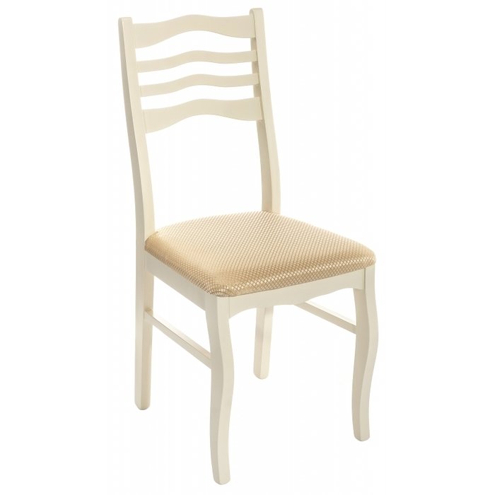 Обеденный стул Амадиу патина из массива молочного цвета