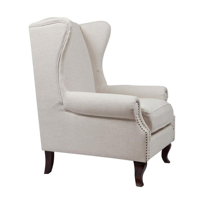 Кресло Collins Wingback Chair Белый Лен - лучшие Интерьерные кресла в INMYROOM