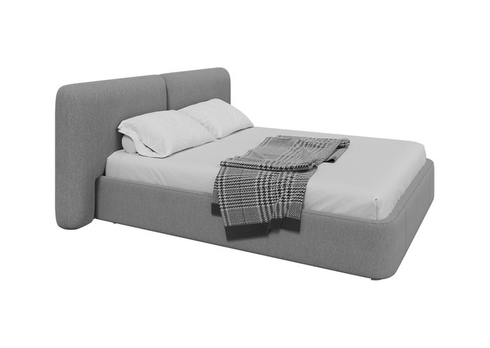 Кровать Hub Soft 160х200 светло-серого цвета с подъемным механизмом - лучшие Кровати для спальни в INMYROOM