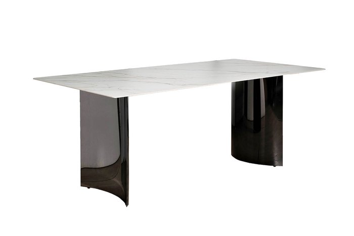 Стол обеденный с металлическим основанием черного цвета - купить Обеденные столы по цене 121600.0