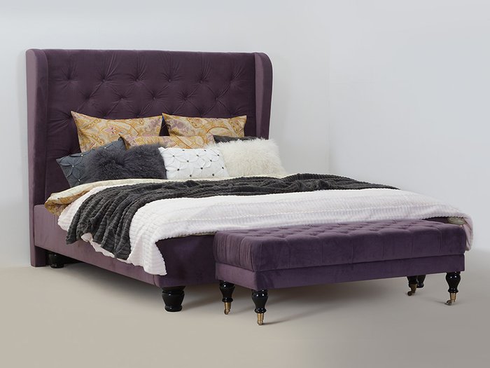 Кровать "Jazz" с высокой спинкой и декоративными  пуговицами 160х200 см - купить Кровати для спальни по цене 75190.0
