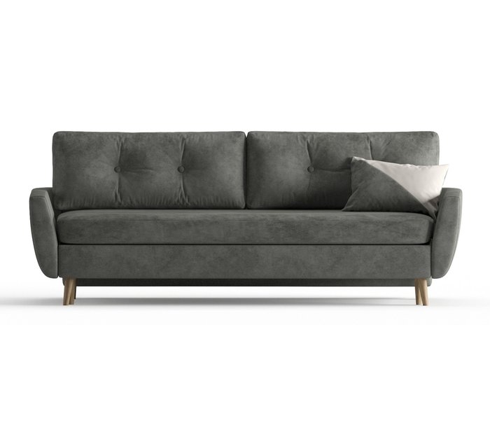 Диван-кровать Авиньон в обивке из велюра темно-серого цвета - купить Прямые диваны по цене 36990.0