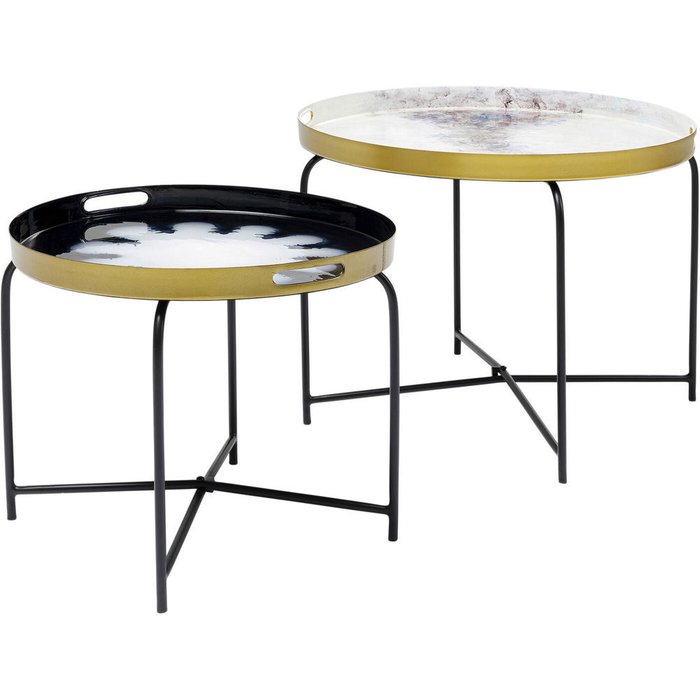 Комплект из двух столиков Mystic с круглой столешницей - купить Кофейные столики по цене 88820.0