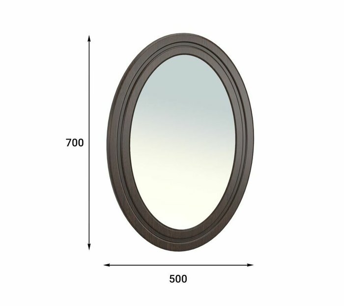 Зеркало настенное Монблан овальное в раме темно-коричневого цвета - купить Настенные зеркала по цене 5691.0