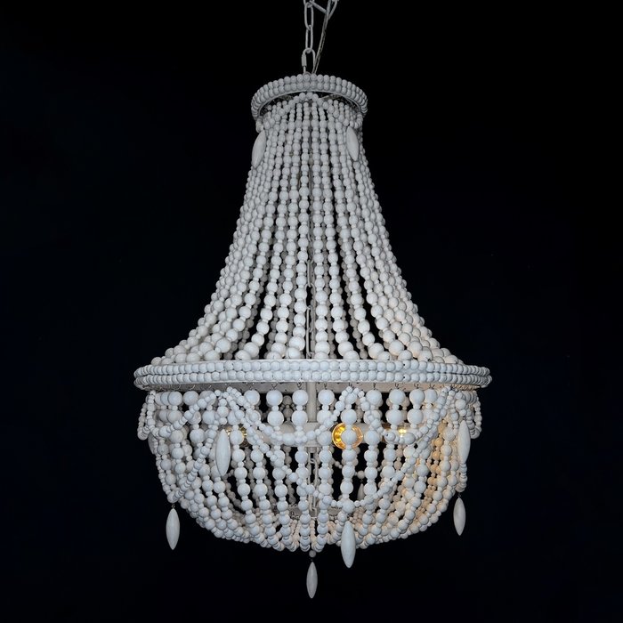 Люстра RH Anselme White Wood Large Chandelier - купить Подвесные люстры по цене 82990.0