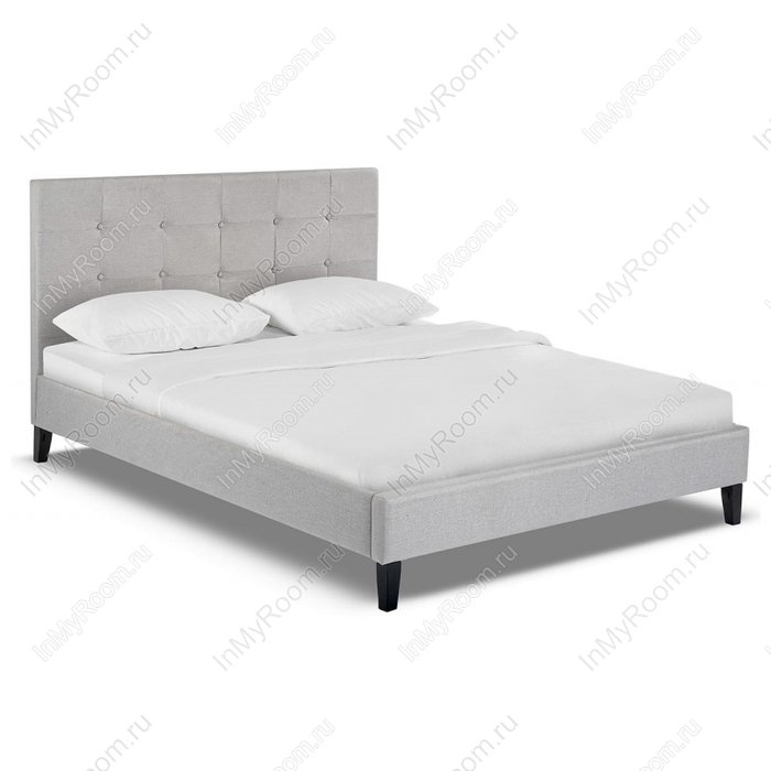 Кровать двуспальная Violet 160х200 светло-серого цвета - лучшие Кровати для спальни в INMYROOM