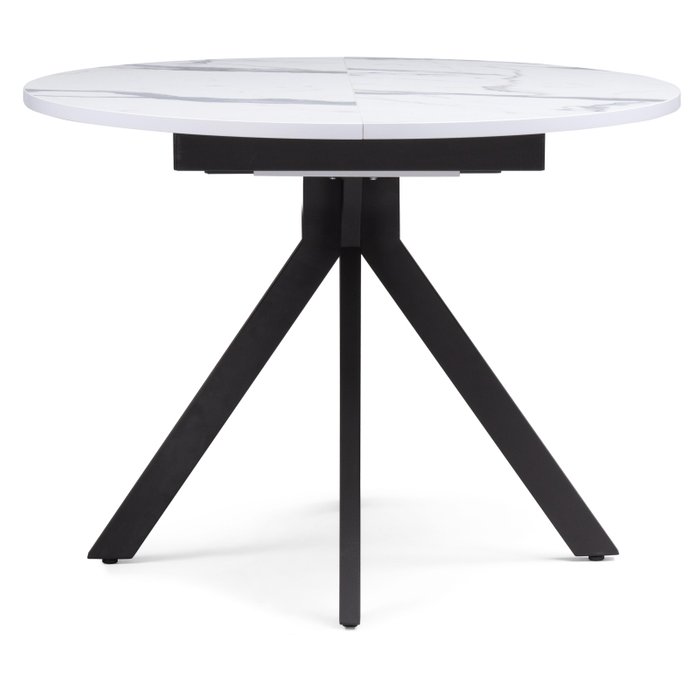 Раскладной обеденный стол Бетина бело-черного цвета - купить Обеденные столы по цене 19310.0