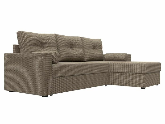 Угловой диван-кровать Верона бежево-коричневого цвета  правый угол - лучшие Угловые диваны в INMYROOM