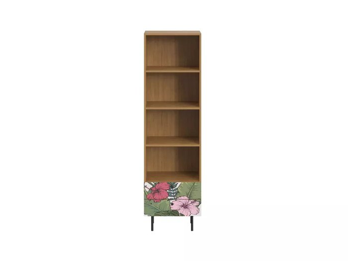Книжный шкаф Frida с принтом Tropics и металлическими ножками - купить Книжные шкафы по цене 27900.0