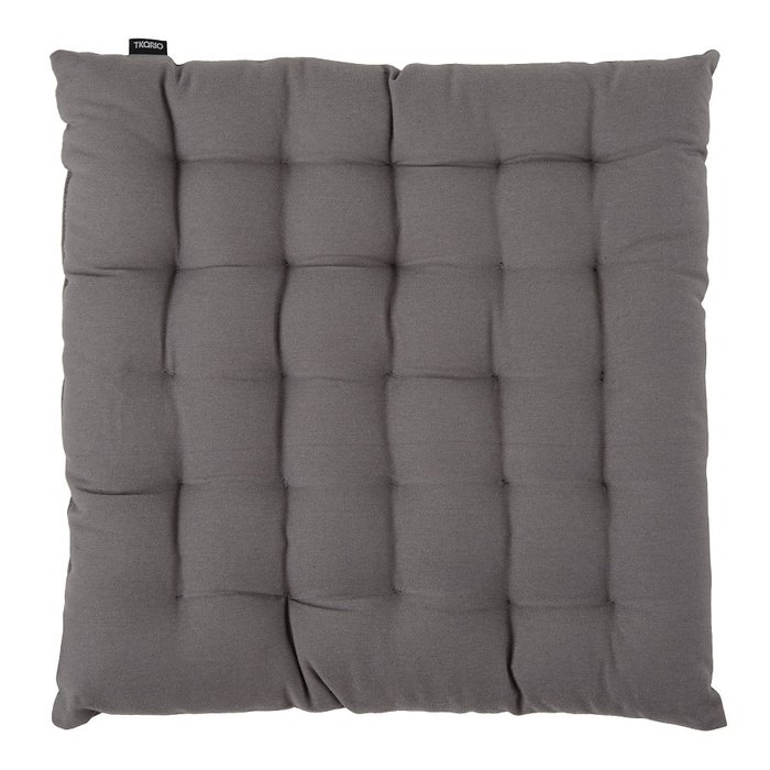 Подушка на стул из хлопка Prairie серого цвета