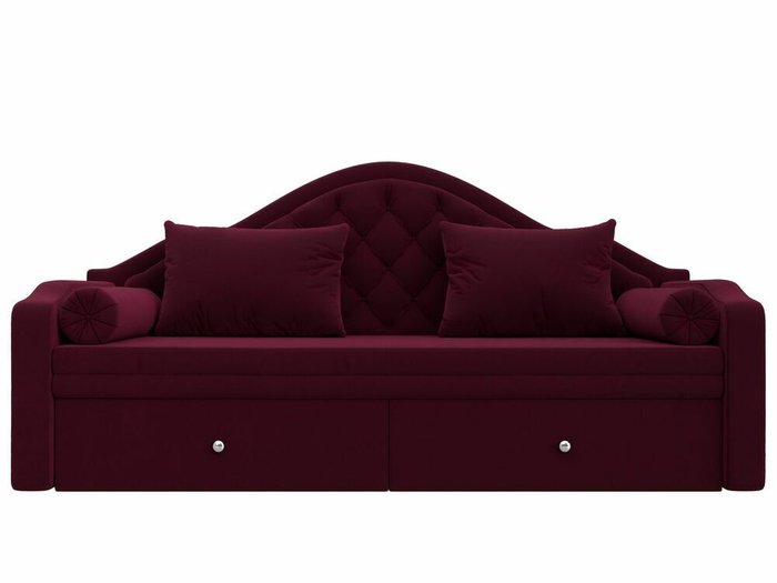 Прямой диван-кровать Сойер бордового цвета - купить Прямые диваны по цене 49999.0
