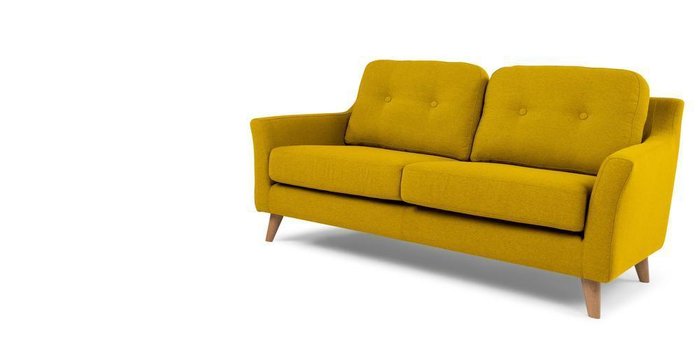 Диван Raf ST двухместный желтый - купить Прямые диваны по цене 40600.0