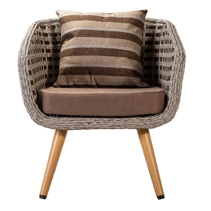 Кресло Кюрасао серо-коричневого цвета - купить Садовые кресла по цене 33990.0
