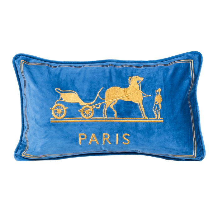 Декоративная подушка Old Paris голубого цвета