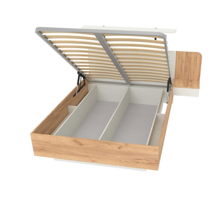 Кровать Астра 120х200 серо-бежевого цвета с подъемным механизмом и одним ящиком - купить Кровати для спальни по цене 43930 Кровать Астра 120х200 серо-бежевого цвета с подъемным механизмом и одним ящиком - купить Кровати для спальни по цене 43930