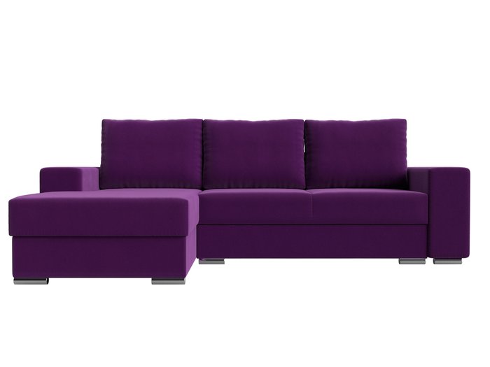 Угловой диван-кровать Дрезден фиолетового цвета левый угол - купить Угловые диваны по цене 65999.0