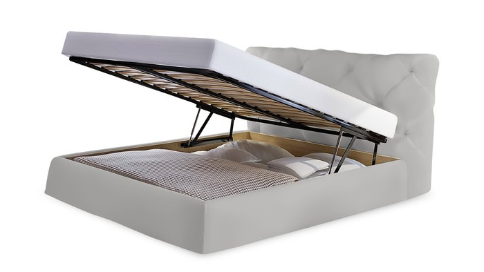 Кровать Тесей 140х200 серого цвета - купить Кровати для спальни по цене 47100.0