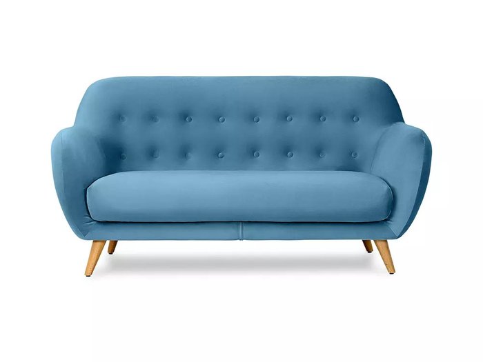Диван Loa сине-голубого цвета - купить Прямые диваны по цене 49950.0