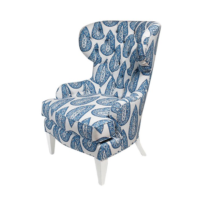 Кресло Davis Wing бело-синего цвета