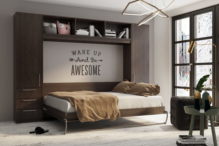 Шкаф-кровать Strada 160х200 цвета венге - лучшие Кровати для спальни в INMYROOM