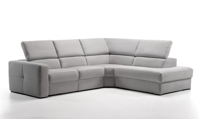 Широкий угловой диван Themis серого цвета - лучшие Угловые диваны в INMYROOM