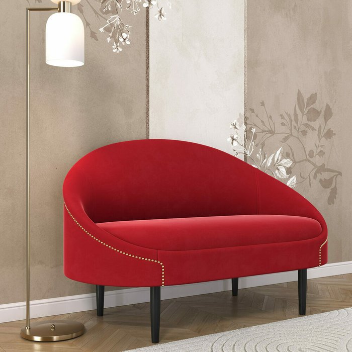 Диван Мадрид красного цвета - купить Прямые диваны по цене 25990.0