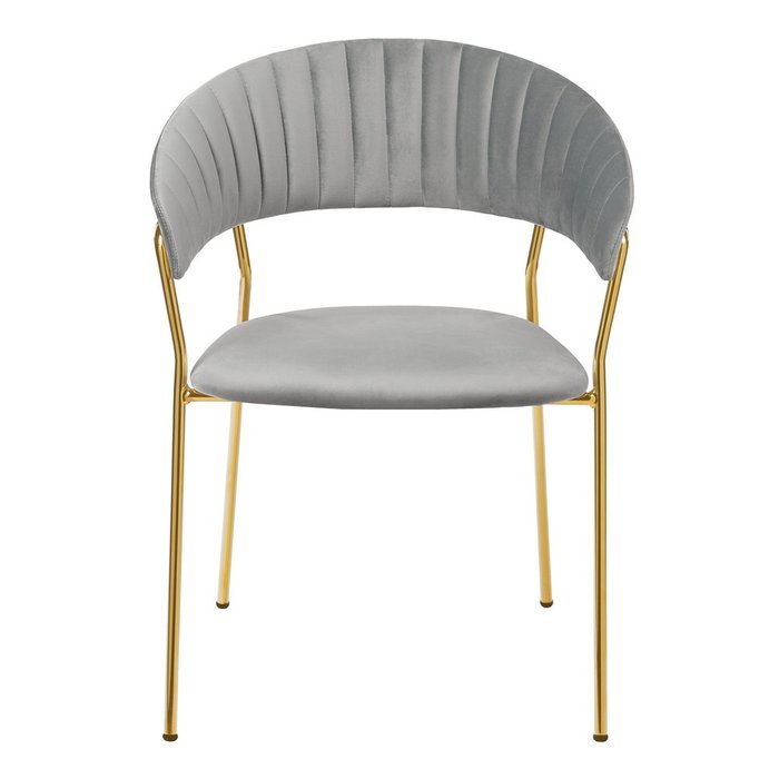 Стул Turin серого цвета с золотыми ножками - купить Обеденные стулья по цене 16990.0