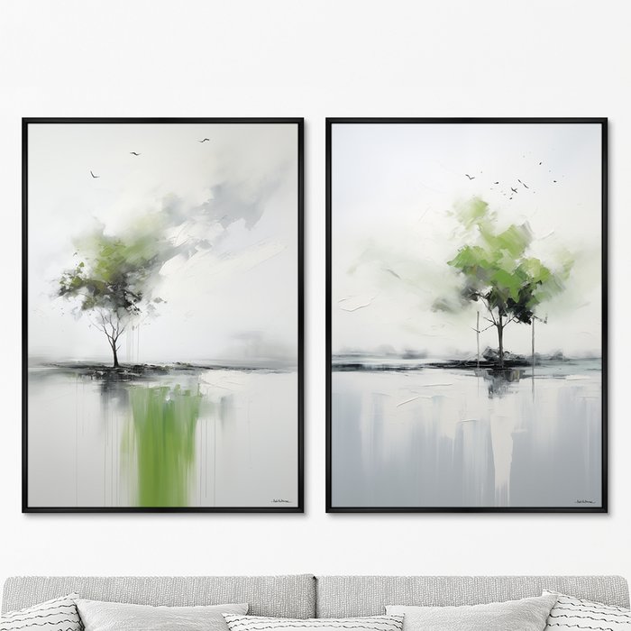 Набор из двух репродукций картин Landscape collection, Autumn comes, 2024г.