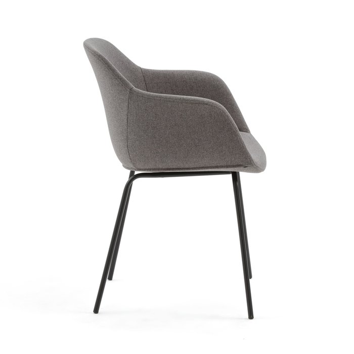 Стул с подлокотниками Halva серого цвета - лучшие Обеденные стулья в INMYROOM