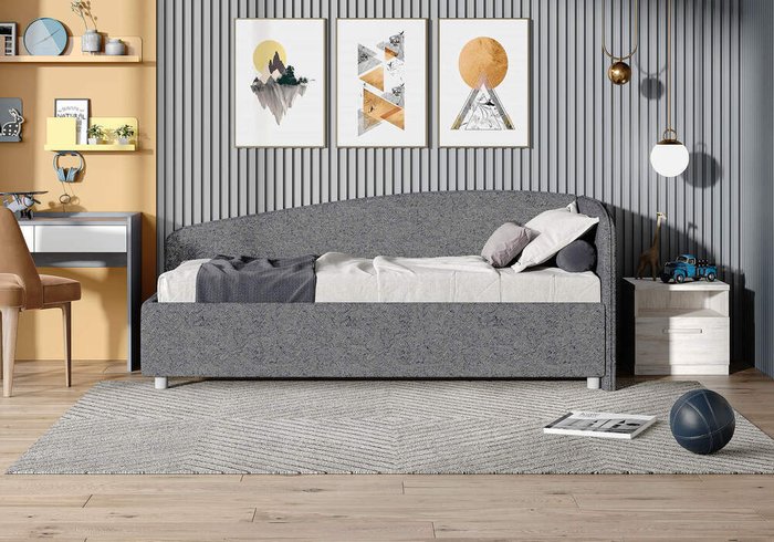 Кровать Paola R 80х200 пепельного цвета без основания и подъемного механизма - купить Кровати для спальни по цене 21000.0