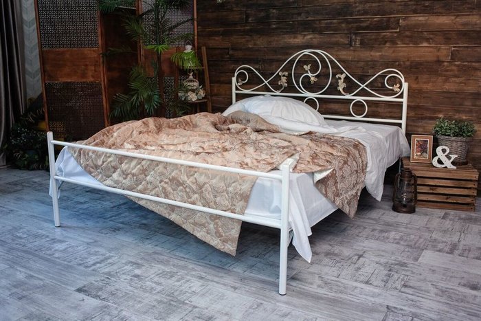 Кованая кровать Венеция 1.4 с одной спинкой 140х200 - купить Кровати для спальни по цене 26990.0