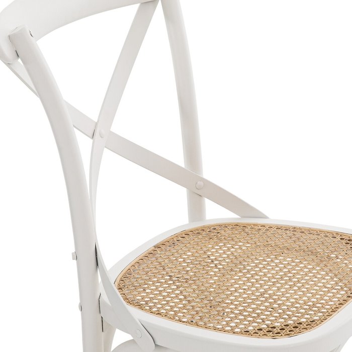 Комплект из двух стульев из дерева и плетения Cedak белого цвета - лучшие Обеденные стулья в INMYROOM