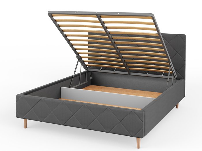 Кровать Афина-1 140х200 серого цвета с подъемным механизмом - лучшие Кровати для спальни в INMYROOM