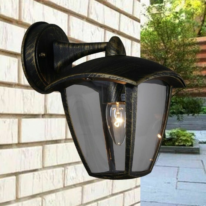 Уличный настенный светильник 08301-9.2-001SJ Top mount BKG черного цвета - лучшие Настенные уличные светильники в INMYROOM