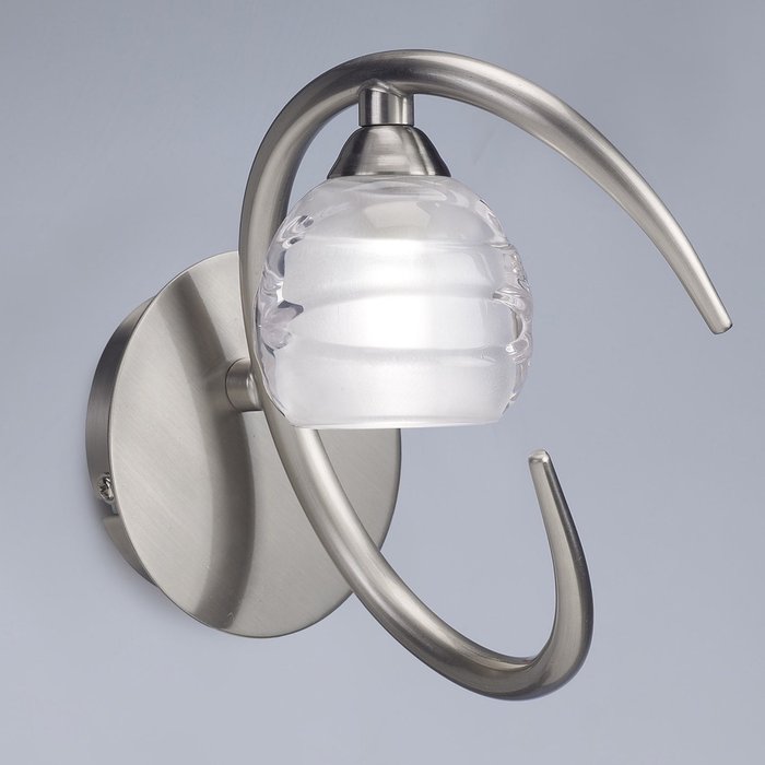Бра Loop Satin Chrome 1816 (стекло, цвет белый) - купить Бра и настенные светильники по цене 7596