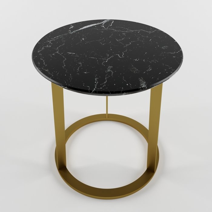 Журнальный столик с мраморной столешницей DRUM gold - купить Кофейные столики по цене 24600.0