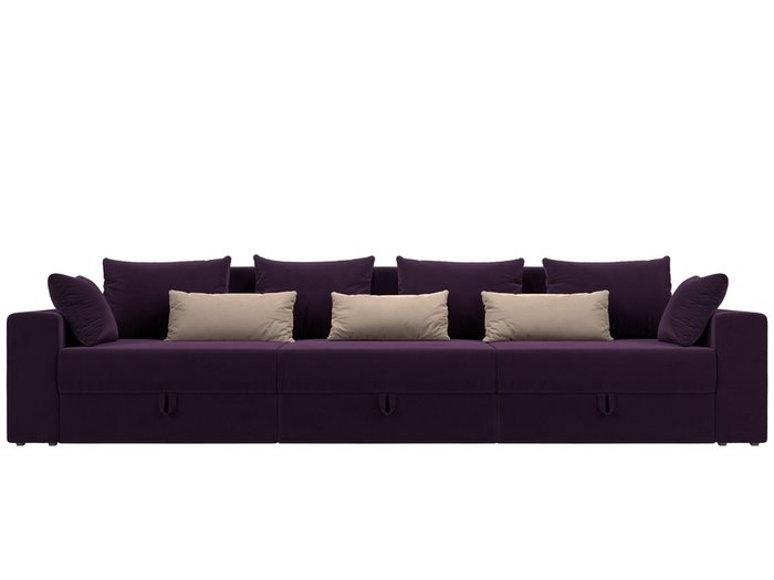 Прямой диван-кровать Мэдисон Long фиолетово-бежевого цвета - купить Прямые диваны по цене 50990.0