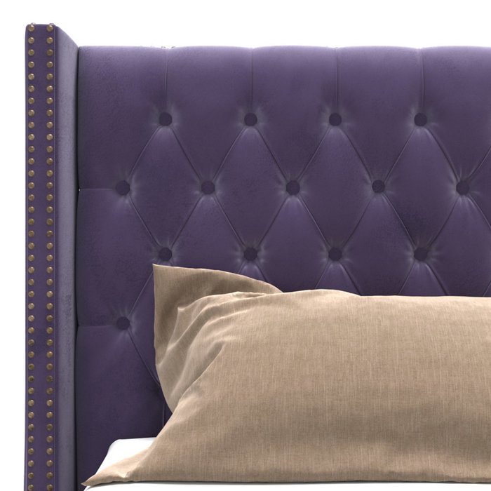  Кровать Stella на ножках фиолетового цвета 200х200 - лучшие Кровати для спальни в INMYROOM