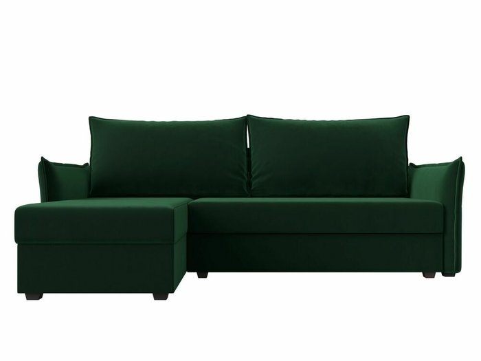 Угловой диван-кровать Лига 004 темно-зеленого цвета угол левый - купить Угловые диваны по цене 36999.0