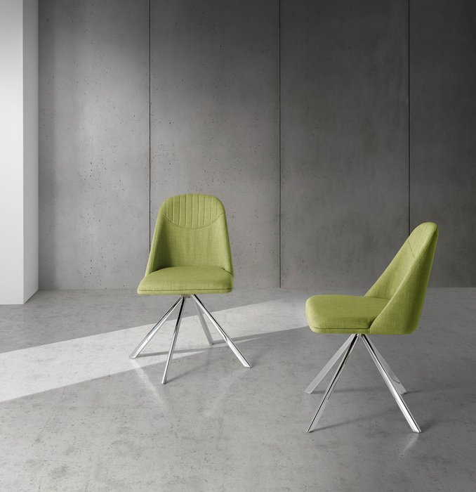 Поворотный стул Espacio Malva зеленого цвета - лучшие Обеденные стулья в INMYROOM