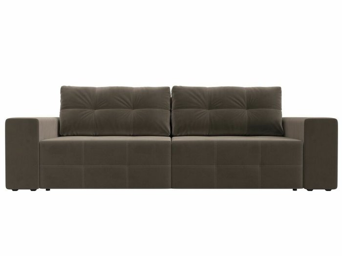 Прямой диван-кровать Перри коричневого цвета - купить Прямые диваны по цене 57999.0