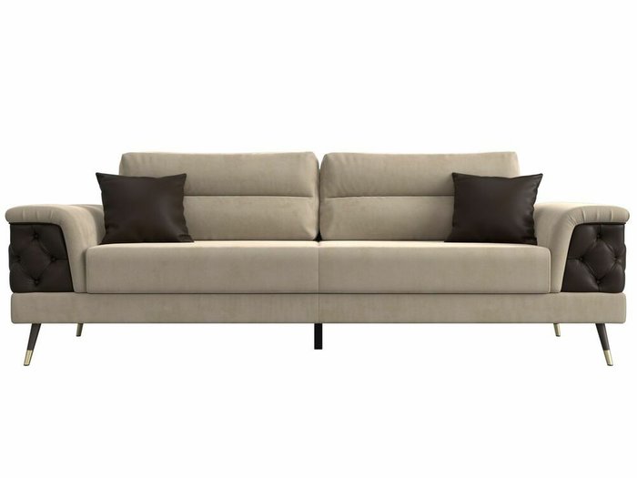  Прямой диван-кровать Лига 023 бежевого цвета - купить Прямые диваны по цене 69999.0