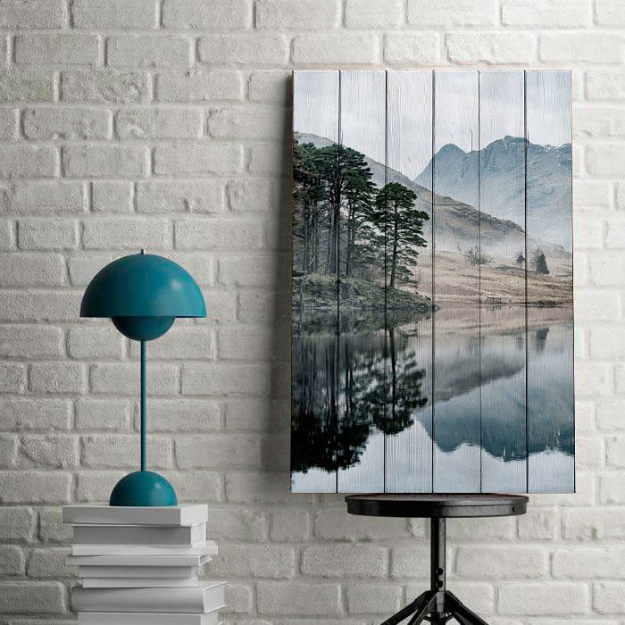 Картина на дереве Озеро 40х60 - купить Картины по цене 4990.0