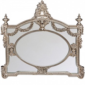 Настенное зеркало Линкольн серебяного цвета - купить Настенные зеркала по цене 35500.0