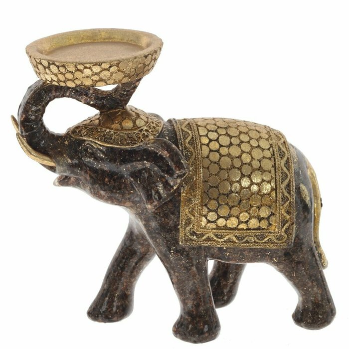 Фигура декоративная Слон коричнево-золотого цвета - лучшие Фигуры и статуэтки в INMYROOM