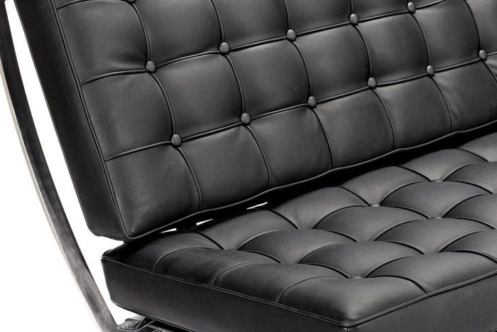 Диван "Barcelona Sofa" Черная Экокожа - лучшие Прямые диваны в INMYROOM